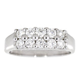 Diamantring i hvitt gull med 10 stener, 1.00ct TW/SI