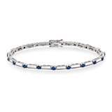Armbånd i Hvitt Gull (585), 1.37ct Safir