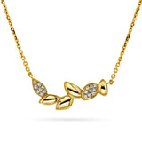 Collier-Halssmykke i Hvitt/Gult Gull (585), 0.15ct TW/SI Diamanter