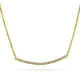 Collier-Halssmykke i Gult/Hvitt Gull (585), 0.20ct TW/SI Diamanter