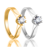 Victoria enstens diamantring i Hvitt/Gult Gull, 1.00CT TWSI - Med Intenasjonalt Diamantsertifikat