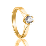 Victoria enstens diamantring i Hvitt/Gult Gull, 1.00CT TWSI - Med Intenasjonalt Diamantsertifikat