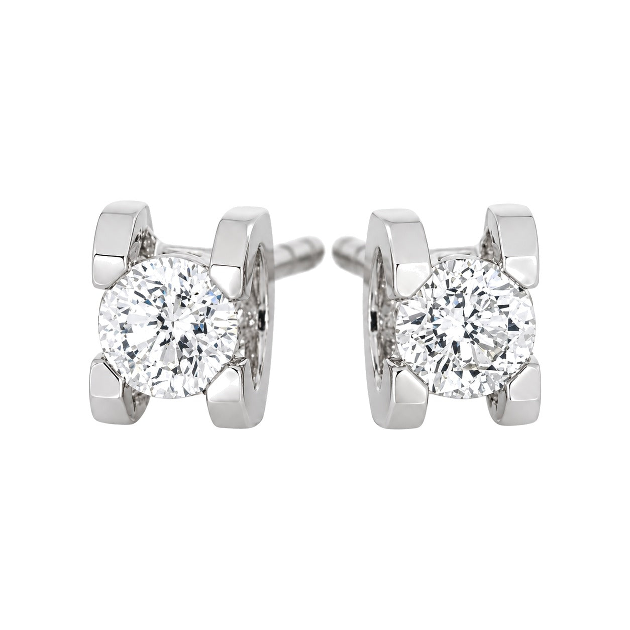 Carmen enstens diamant øredobber hvitt gull, 0.30CT TWSI - Diamanthuset