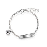 Armbånd i Sølv (925) med Fotball og ID-plate