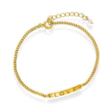 Believe in Love Armbånd i Forgylt Sølv med Rosekvarts - Pan Jewerly