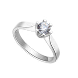 Victoria enstens diamantring i Hvitt/Gult Gull, 1.00CT TWSI - Med Intenasjonalt Diamantsertifikat