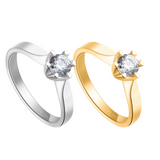 Victoria enstens diamantring i Hvitt/Gult Gull, 1.00CT TWSI - Med Intenasjonalt Diamantsertifikat