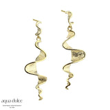 Aqua Dulce - Rhumba Long Earring - Forgylt Sølv (925)