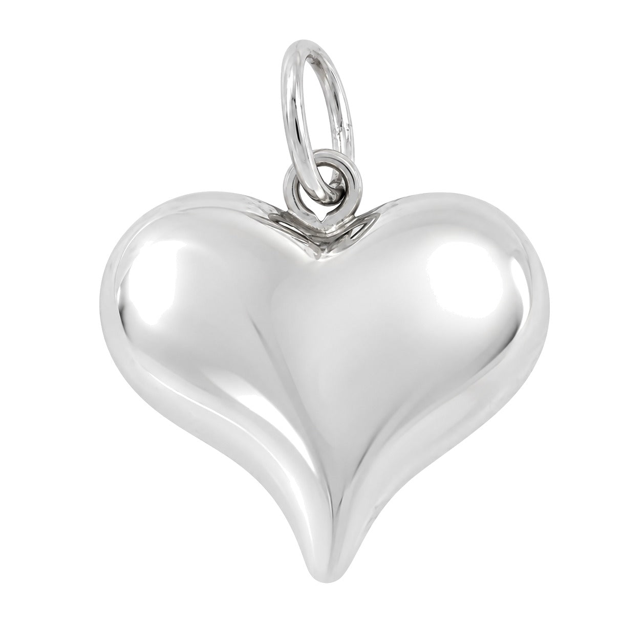 Hjerteanheng i 14kt Hvitt gull (585) - 15mm – Diamanthuset