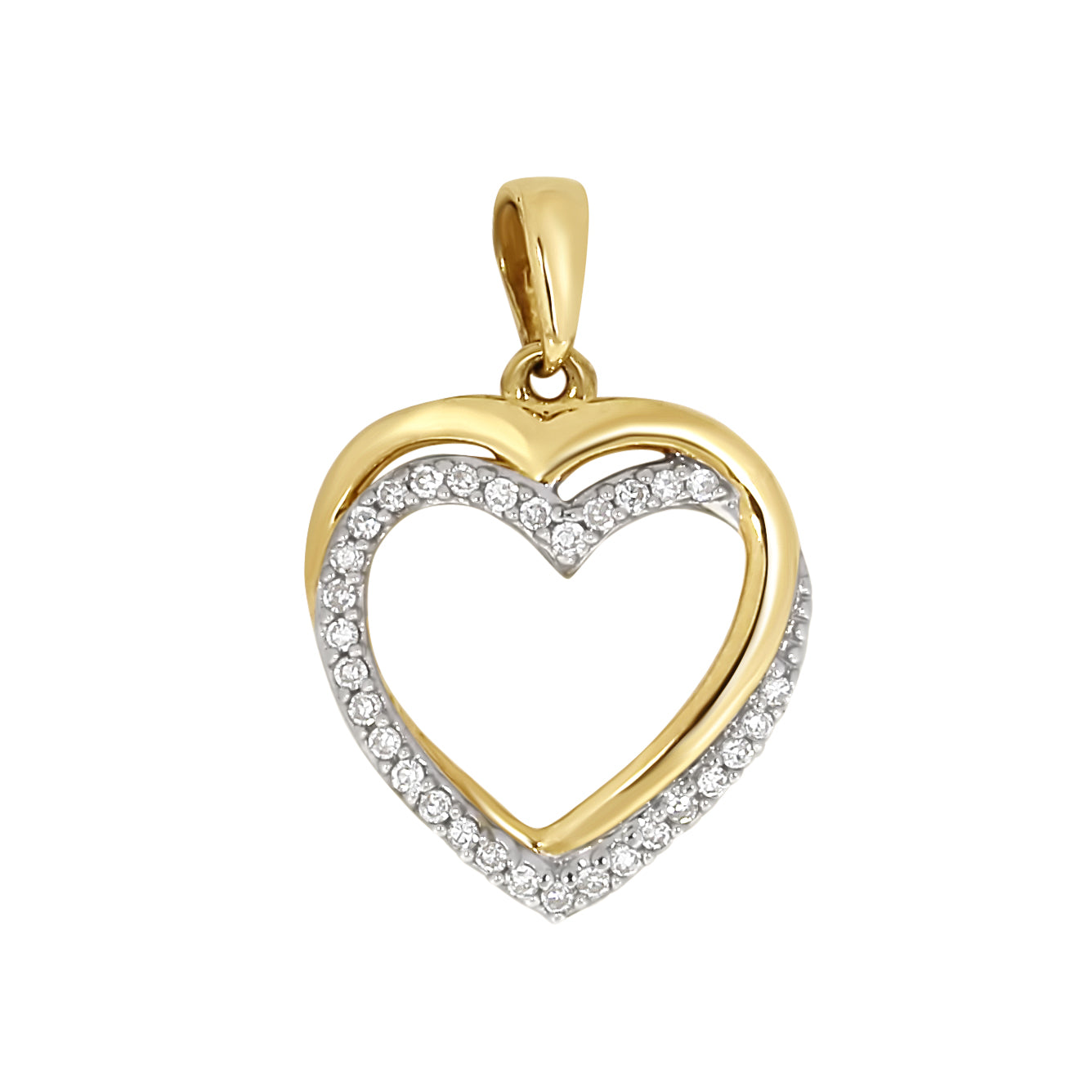 Diamantsmykke hjerte 0,12ct tw/si