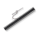 Slipsnål i Rhodinert Sølv (925) med Sort CZ