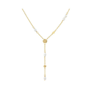 Aqua Dulce - Clover Y-Necklace - Forgylt Sølv (925)
