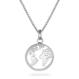 Verdenskart i Sølv, Halssmykke - Pan Jewelry