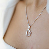 Hjertesmykke i sølv med Zirkonia - Pan Jewelry