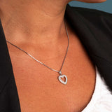 Hjertesmykke i sølv med Zirkonia - Pan Jewelry