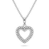 Hjertesmykke i sølv med Zirkonia - Pan Jewelry
