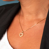Hjertesmykke i forgylt sølv med Zirkonia - Pan Jewelry