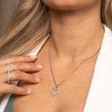 Hjertesmykke i sølv med Zirkonia - Pan Jewelry