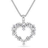 Hjertesmykke i sølv med Zirkonia - Pan Jewelry