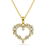 Hjertesmykke i forgylt sølv med Zirkonia - Pan Jewelry