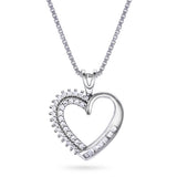 Hjertesmykke i sølv med Zirkonia - Pan Jewelry