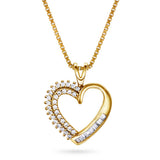Hjertesmykke i forgylt sølv (925) med Zirkonia - Pan Jewelry