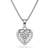Hjertesmykke i sølv (925) med Zirkonia - Pan Jewelry