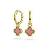 Øreringer med Rosa Kløver i Forgylt Sølv - Pan Jewelry