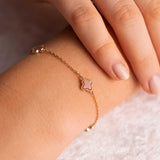 Armbånd med Rosa Kløver i Forgylt Sølv - Pan Jewerly