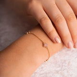 Armbånd med Rosa Kløver i Forgylt Sølv - Pan Jewerly