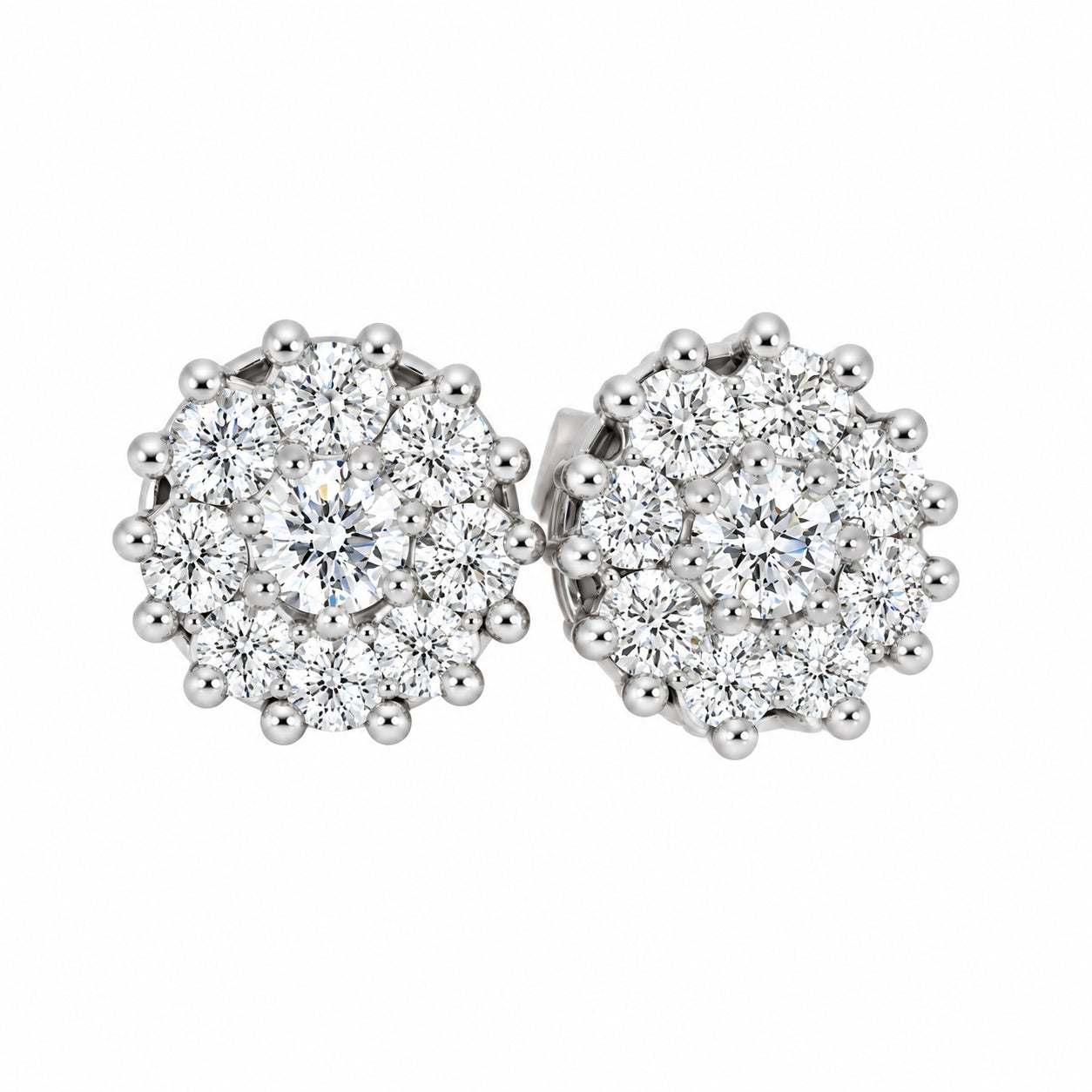 Rosettørepynt i 14kt Hvitt Gull,, 0,85 ct TW/SI Diamanter – Diamanthuset
