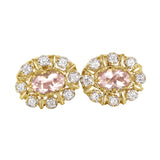Diana Diamantørepynt i 14kt Gult Gull (585) med Rosekvarts og 0.16ct TW/SI Diamanter