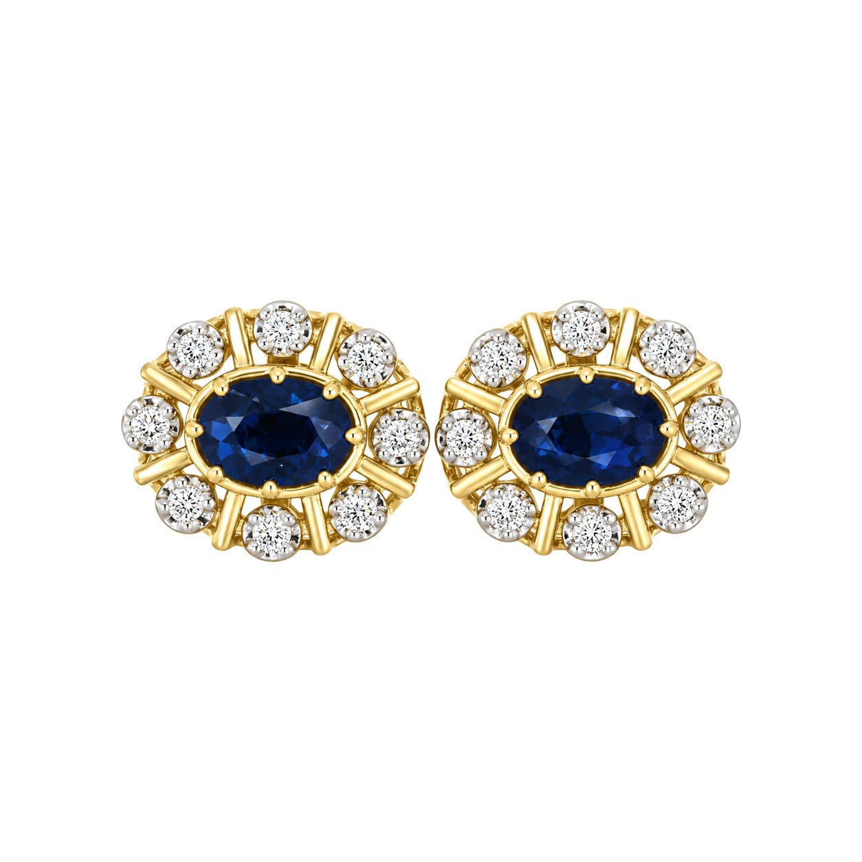 Diana Diamantørepynt i 14kt Hvitt/Gult Gull (585) med Safir og 0,16 ct TW/SI Diamanter – bilde 5 – Diamanthuset