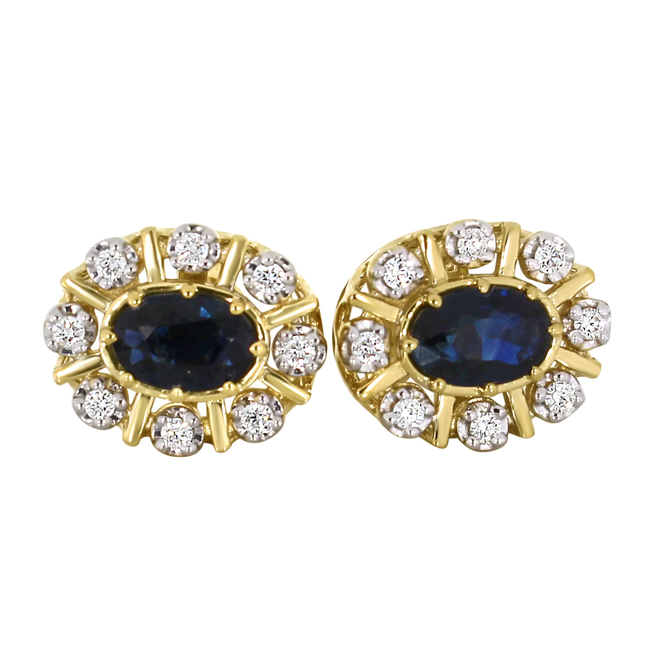Diana Diamantørepynt i 14kt Hvitt/Gult Gull (585) med Safir og 0.16ct TW/SI Diamanter