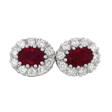 Diana Diamantørepynt i 14kt Hvitt Gull (585), 1.30ct Rubin og 0.50ct TW/SI Diamanter
