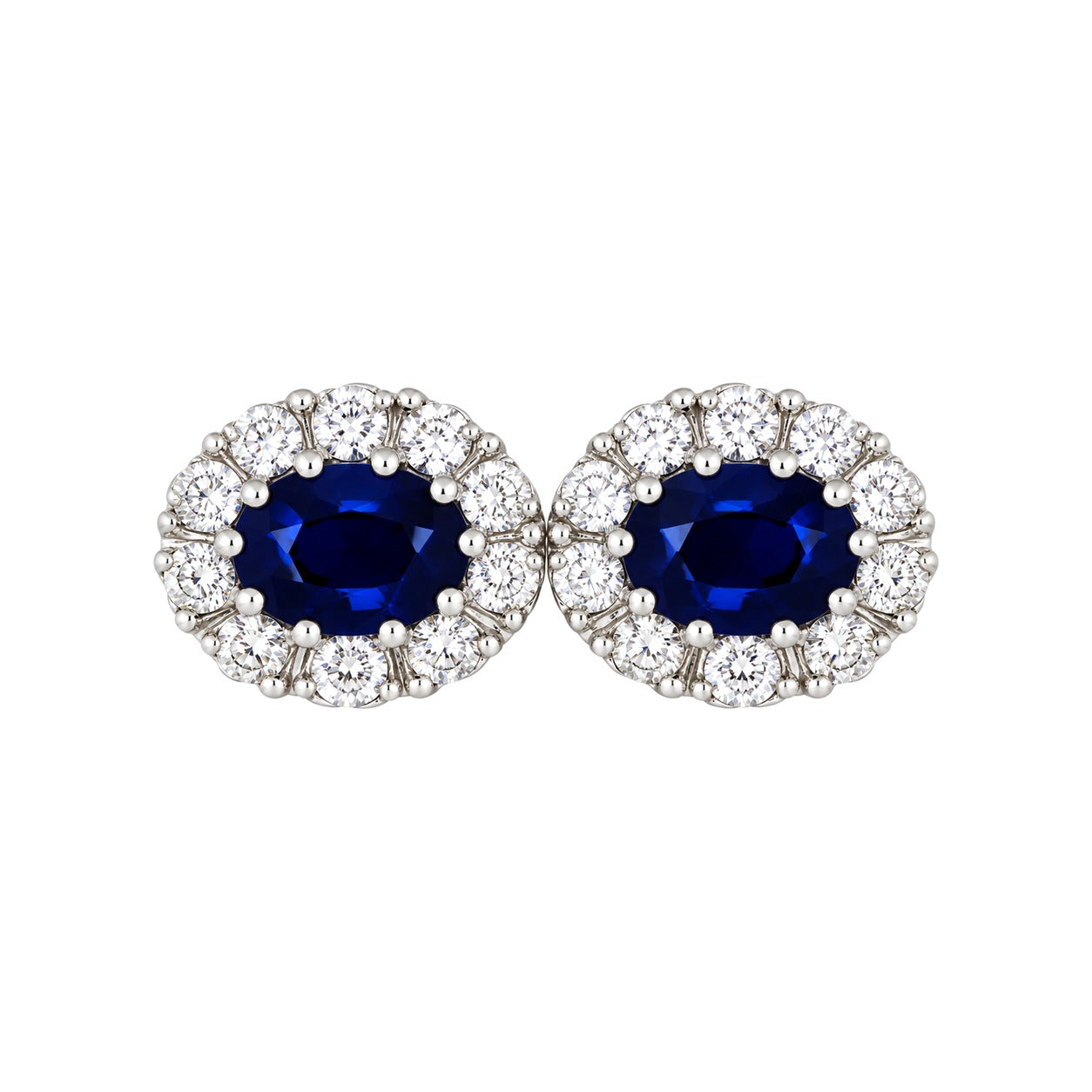 Diana Diamantørepynt i 14kt Hvitt Gull (585), 1,30 ct Safir og 0,50 ct TW/SI Diamanter – Diamanthuset