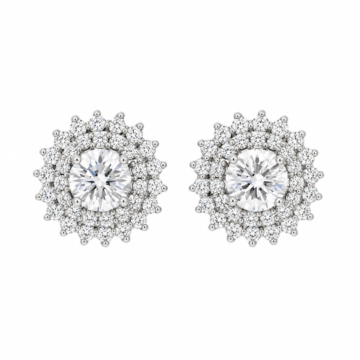 Rosettørepynt i 14kt Hvitt Gull, med Tot. 0,60 ct TW/SI Diamanter – Diamanthuset