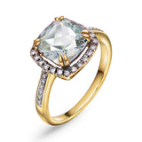 Bloom Diamantring i Gult Gull - 0.20ct tw/si Diamanter - 2.40ct Grønn Ametyst  - 14kt Gull (585)