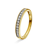 Amore giftering ring i gult/hvitt gull, en rekke, 0.20ct tw/si diamanter