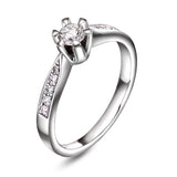 Diamantring i Gult/Hvitt Gull, 0.45ct TW/SI Diamanter