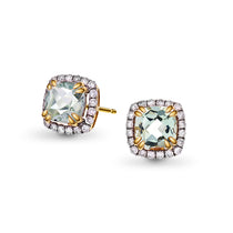 Bloom Diamantørepynt i Gult Gull - 0,30 ct tw/si Diamanter - 2,10 ct Grønn Ametyst - 14kt Gull (585) – Diamanthuset
