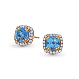 Bloom Diamantørepynt i Gult Gull - 0.30ct tw/si Diamanter - 2.10ct Blå Topas  - 14kt Gull (585)