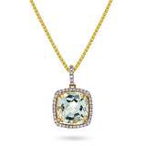 Bloom Diamantanheng i Gult Gull - 0.20ct tw/si Diamanter - 4.10ct Grønn ametyst  - 14kt Gull (585)