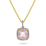 Bloom Diamantanheng i Gult Gull - 0.20ct tw/si Diamanter - 4.10ct Rosekvarts  - 14kt Gull (585)