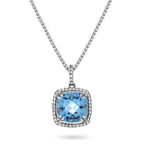 Bloom Diamantanheng i Hvitt Gull - 0,20 ct tw/si Diamanter - 4,10 ct Blå Topas - 14kt Gull (585) – Diamanthuset