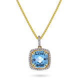 Bloom Diamantanheng i Gult Gull - 0.20ct tw/si Diamanter - 4.10ct Blå Topas  - 14kt Gull (585)