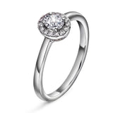 Diamantring i Hvitt Gull (585), 0.20ct TW/SI Diamanter