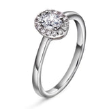 Diamantring i Hvitt Gull (585), 0.30ct TW/SI Diamanter