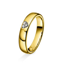 Ring i gult/hvitt gull med diamanthjerte, 0,03 ct, 4mm – Diamanthuset