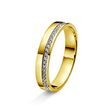 Amore giftering i gult/hvitt gull, 0.15ct tw/si diamanter, 3.5mm